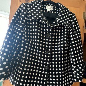 Charles Gray blazer in black with white polka dots. Size L